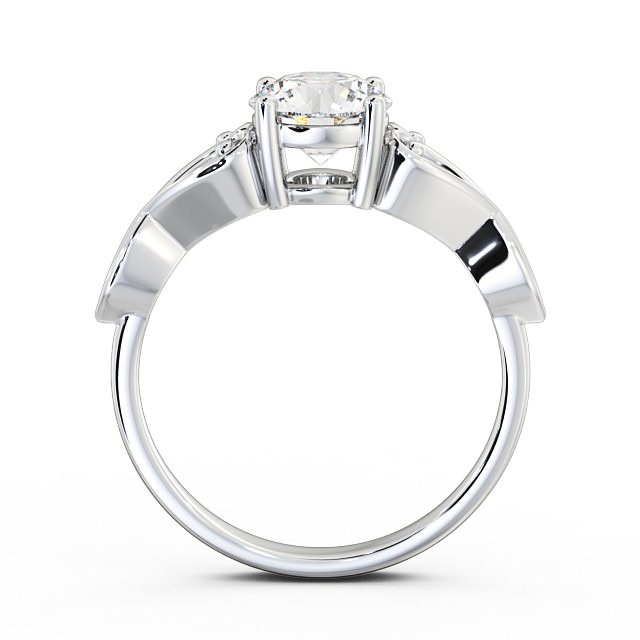 Round Diamond Engagement Ring 18K White Gold Solitaire - Romina ENRD86_WG_UP
