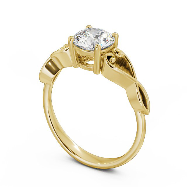 Round Diamond Engagement Ring 9K Yellow Gold Solitaire - Romina ENRD86_YG_SIDE