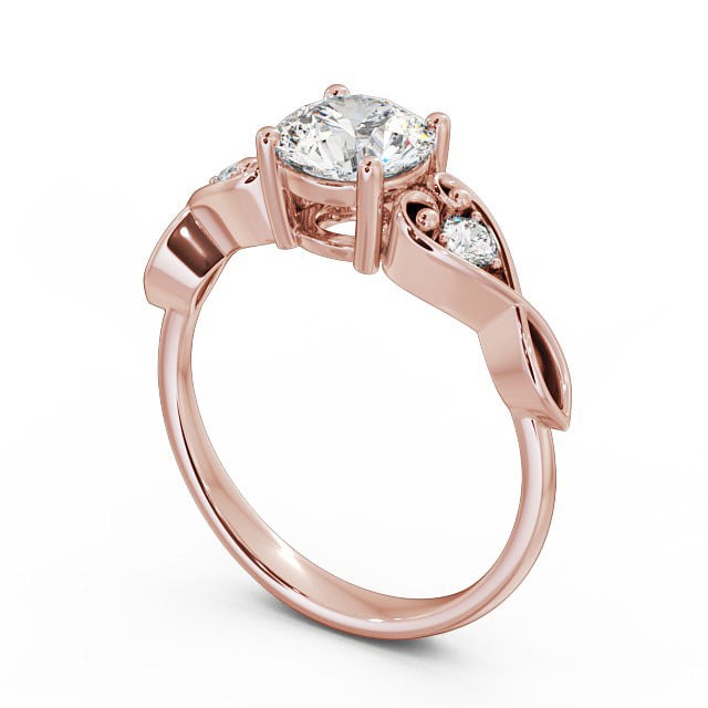 Marquise Diamond Engagement Ring 18K Rose Gold Solitaire With Side Stones - Villette ENRD86S_RG_SIDE