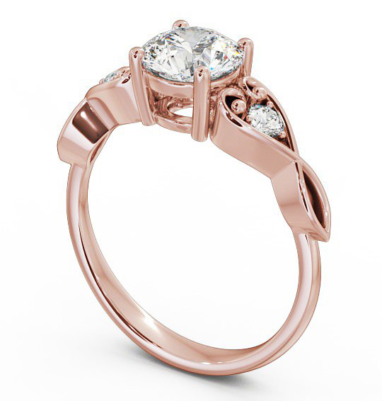 Marquise Diamond with Heart Band Engagement Ring 18K Rose Gold Solitaire with Channel Set Side Stones ENRD86S_RG_THUMB1