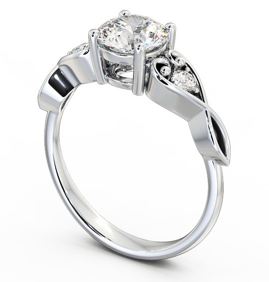 Marquise Diamond with Heart Band Engagement Ring Platinum Solitaire with Channel Set Side Stones ENRD86S_WG_THUMB1