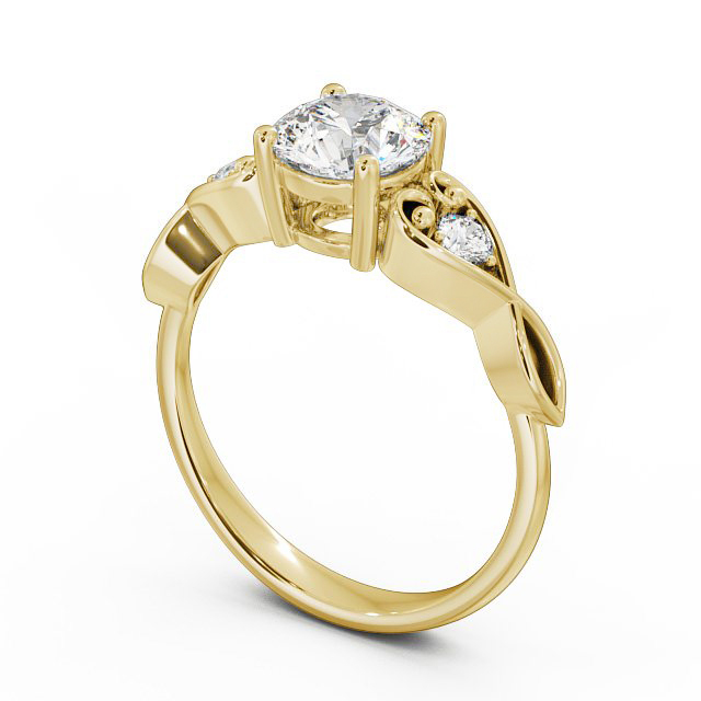 Marquise Diamond Engagement Ring 9K Yellow Gold Solitaire With Side Stones - Villette ENRD86S_YG_SIDE