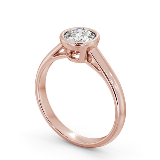 Round Diamond Engagement Ring 18K Rose Gold Solitaire - Alice ENRD88_RG_SIDE