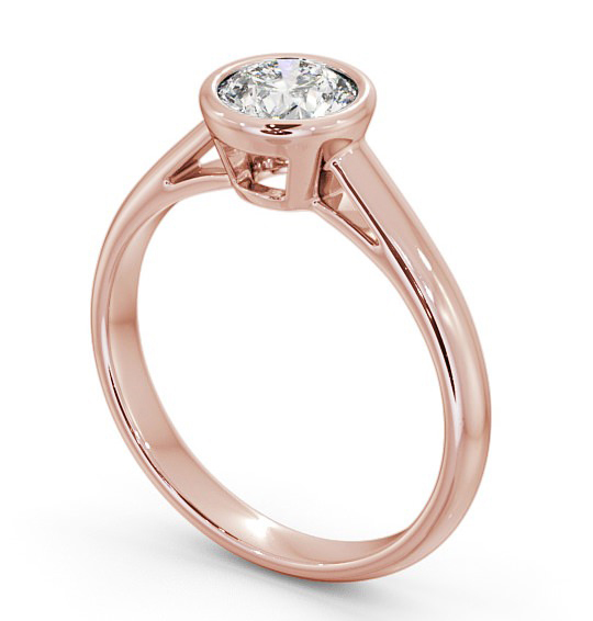 Round Diamond Open Bezel Engagement Ring 18K Rose Gold Solitaire ENRD88_RG_THUMB1 