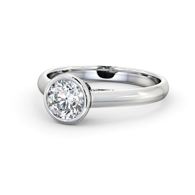 Round Diamond Engagement Ring Platinum Solitaire - Alice ENRD88_WG_FLAT