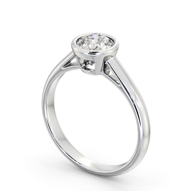 Round Diamond Engagement Ring 9K White Gold Solitaire - Alice ENRD88_WG_SIDE