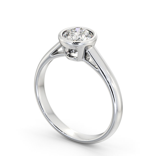 Round Diamond Engagement Ring 18K White Gold Solitaire - Alice ENRD88_WG_SIDE