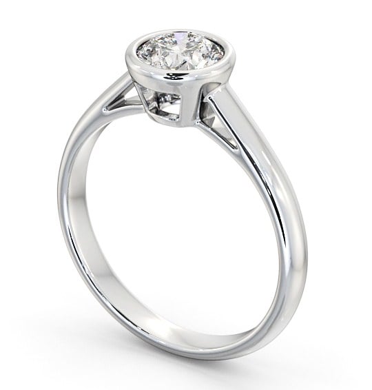Round Diamond Open Bezel Engagement Ring 18K White Gold Solitaire ENRD88_WG_THUMB1 