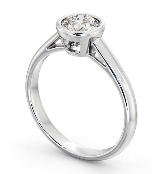 Round Diamond Open Bezel Engagement Ring Platinum Solitaire ENRD88_WG_THUMB1 