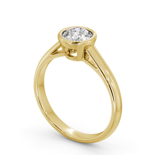 Round Diamond Engagement Ring 18K Yellow Gold Solitaire - Alice ENRD88_YG_SIDE