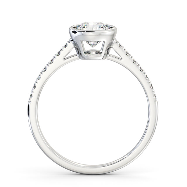 Round Diamond Engagement Ring 18K White Gold Solitaire With Side Stones - Evol ENRD88S_WG_UP