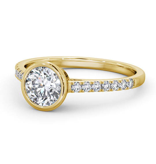 Evol Round Diamond Engagement Ring Side Stones Bezel Set ENRD88S_YG_THUMB2 