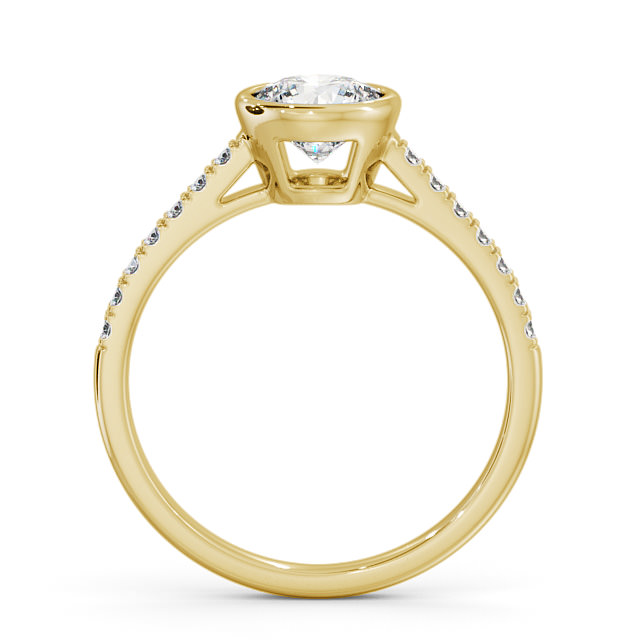 Round Diamond Engagement Ring 18K Yellow Gold Solitaire With Side Stones - Evol ENRD88S_YG_UP