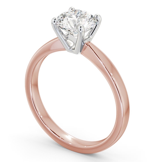 Round Diamond 4 Prong Engagement Ring 18K Yellow and White Gold Solitaire ENRD89_RWG_THUMB1 