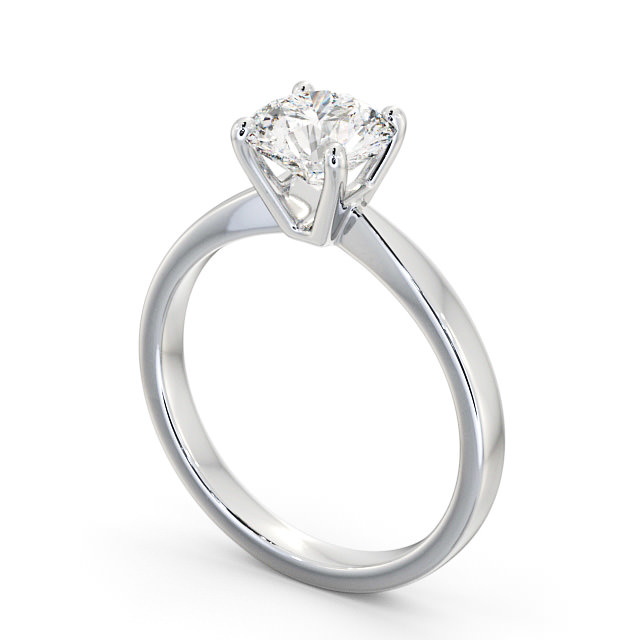 Round Diamond Engagement Ring Palladium Solitaire - Belva ENRD89_WG_SIDE