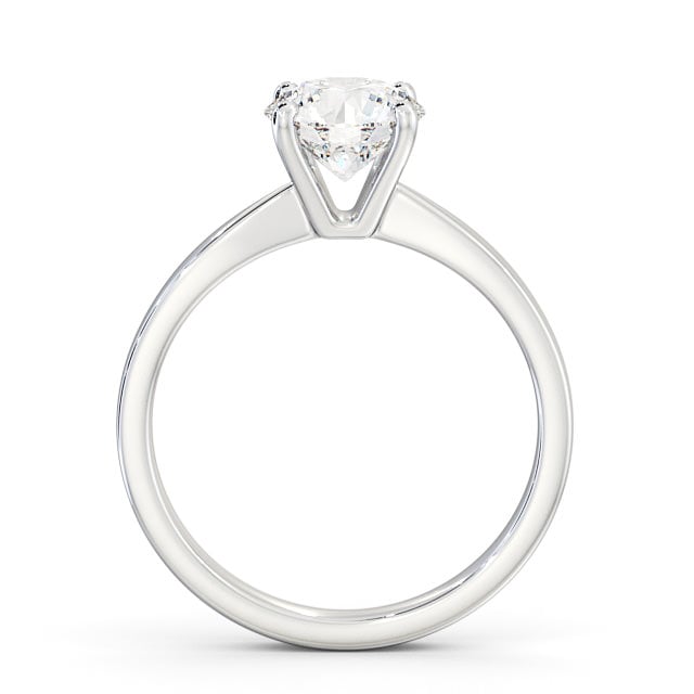 Round Diamond Engagement Ring 18K White Gold Solitaire - Belva ...