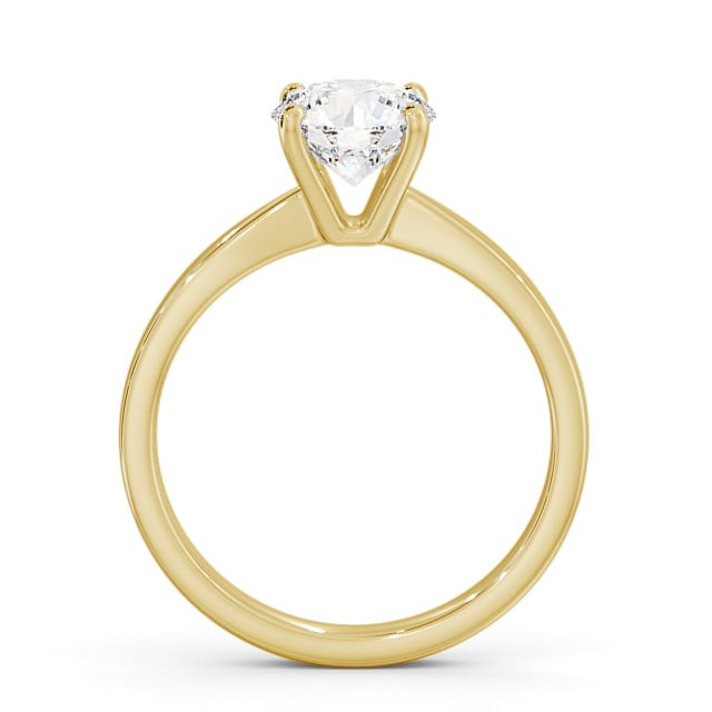 Round Diamond Engagement Ring 9K Yellow Gold Solitaire - Belva ENRD89_YG_UP