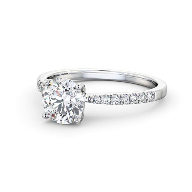 Round engagement ring hotsell with side stones