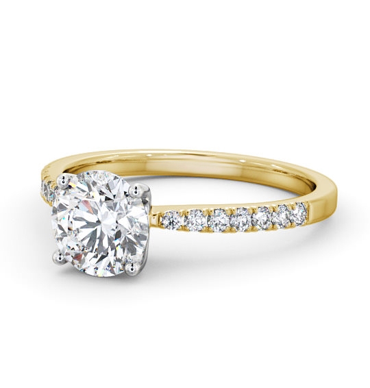 Hera Round Diamond Engagement Ring Side Stones Tapered Band ENRD89S_YWG_THUMB2 