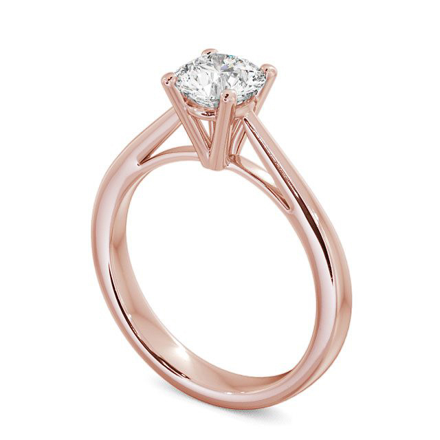 Round Diamond Engagement Ring 18K Rose Gold Solitaire - Albury