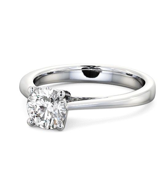 Round Diamond High Set Engagement Ring 18K White Gold Solitaire ENRD8_WG_THUMB2 