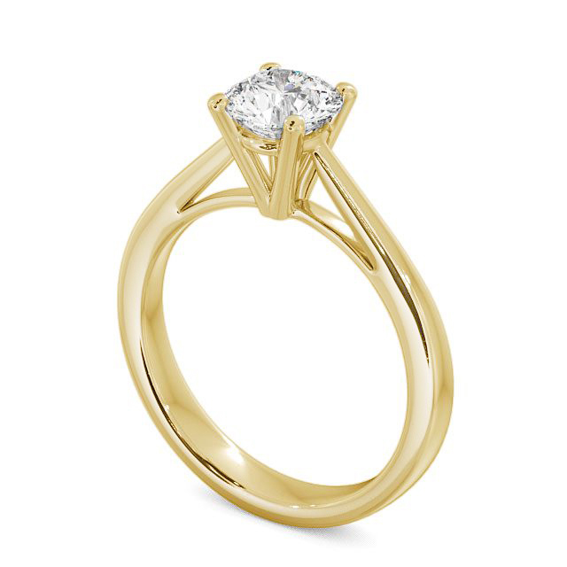 Round Diamond Engagement Ring 9K Yellow Gold Solitaire - Albury ENRD8_YG_SIDE