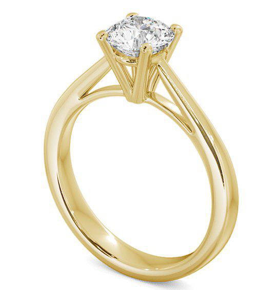 Round Diamond High Set Engagement Ring 18K Yellow Gold Solitaire ENRD8_YG_THUMB1