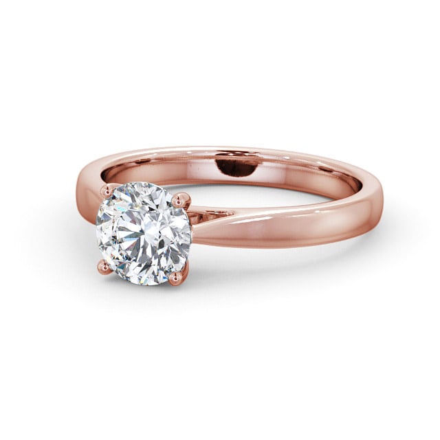 Round Diamond Engagement Ring 9K Rose Gold Solitaire - Colasta ENRD90_RG_FLAT