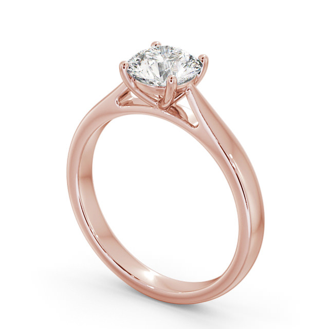 Round Diamond Engagement Ring 9K Rose Gold Solitaire - Colasta ENRD90_RG_SIDE
