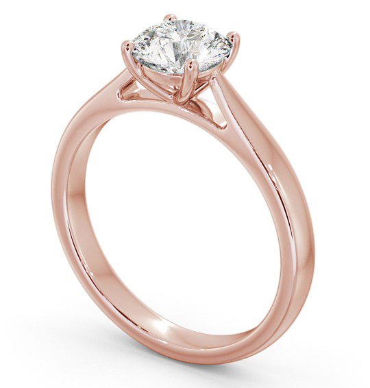 Round Diamond Tapered Band Engagement Ring 9K Rose Gold Solitaire ENRD90_RG_THUMB1