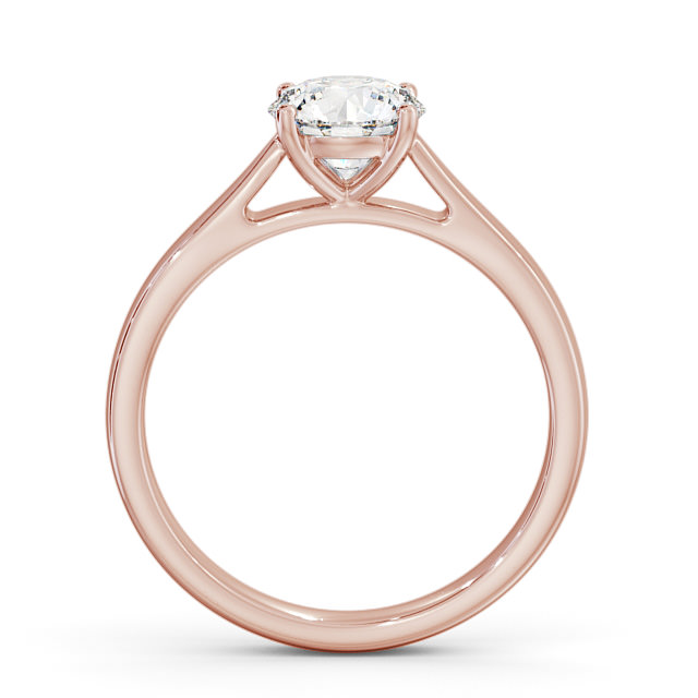 Round Diamond Engagement Ring 9K Rose Gold Solitaire - Colasta ENRD90_RG_UP