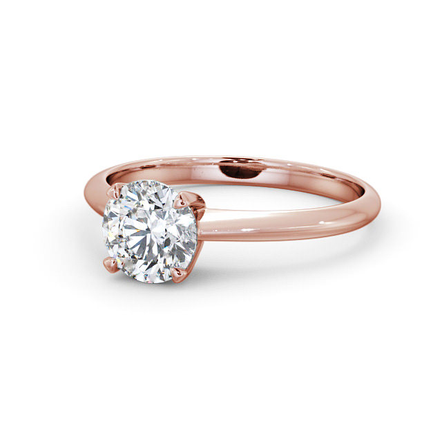 Round Diamond Engagement Ring 9K Rose Gold Solitaire - Ora ENRD91_RG_FLAT