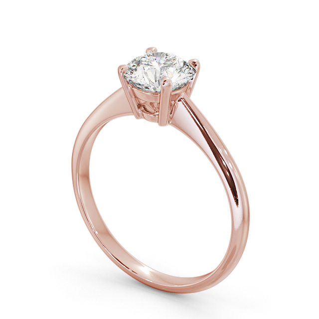 Round Diamond Engagement Ring 9K Rose Gold Solitaire - Ora ENRD91_RG_SIDE