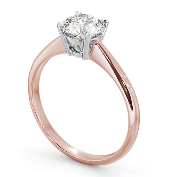 Round Diamond Classic Engagement Ring 18K Yellow and White Gold Solitaire ENRD91_RWG_THUMB1 