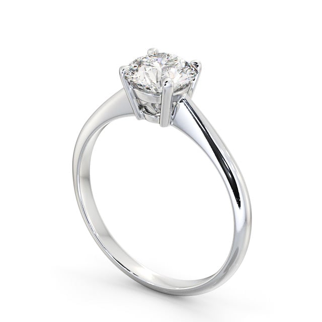 Round Diamond Engagement Ring 9K White Gold Solitaire - Ora ENRD91_WG_SIDE