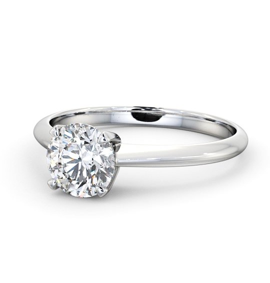 Round Diamond Classic Engagement Ring Platinum Solitaire ENRD91_WG_THUMB2 