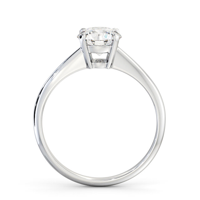 Round Diamond Engagement Ring 18K White Gold Solitaire - Ora ENRD91_WG_UP
