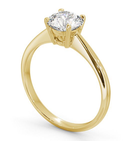 Round Diamond Classic Engagement Ring 18K Yellow Gold Solitaire ENRD91_YG_THUMB1