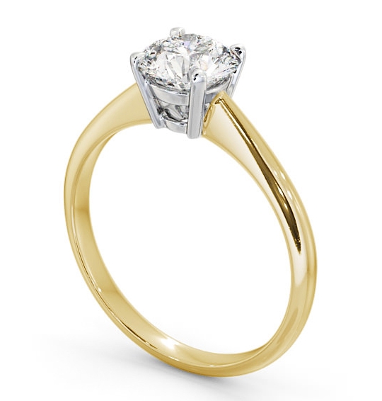 Round Diamond Classic Engagement Ring 18K Yellow and White Gold Solitaire ENRD91_YWG_THUMB1 