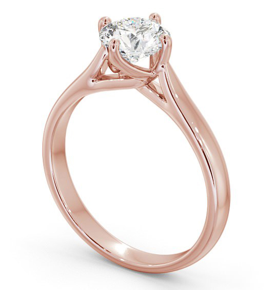 Round Diamond Trellis Style Engagement Ring 18K Rose Gold Solitaire ENRD95_RG_THUMB1 