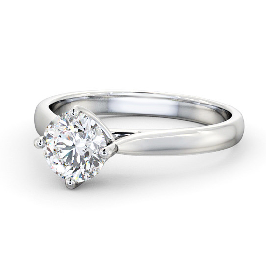 Iris Round Diamond Engagement Ring Basket Setting Pinched Band ENRD95_WG_THUMB2 