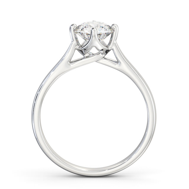 Round Diamond Engagement Ring 18K White Gold Solitaire - Iris ENRD95_WG_UP