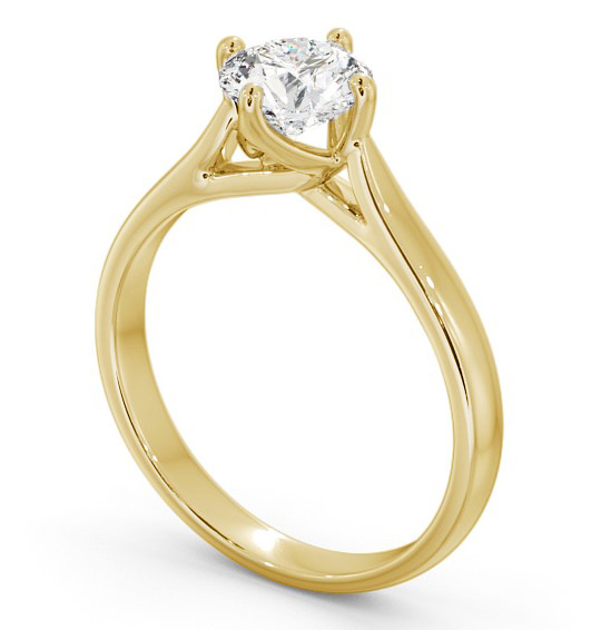Round Diamond Trellis Style Engagement Ring 18K Yellow Gold Solitaire ENRD95_YG_THUMB1