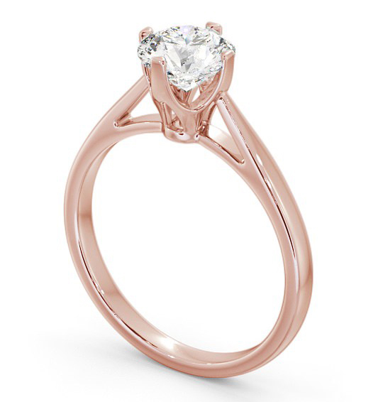 Round Diamond Raised Setting Engagement Ring 18K Rose Gold Solitaire ENRD96_RG_THUMB1 