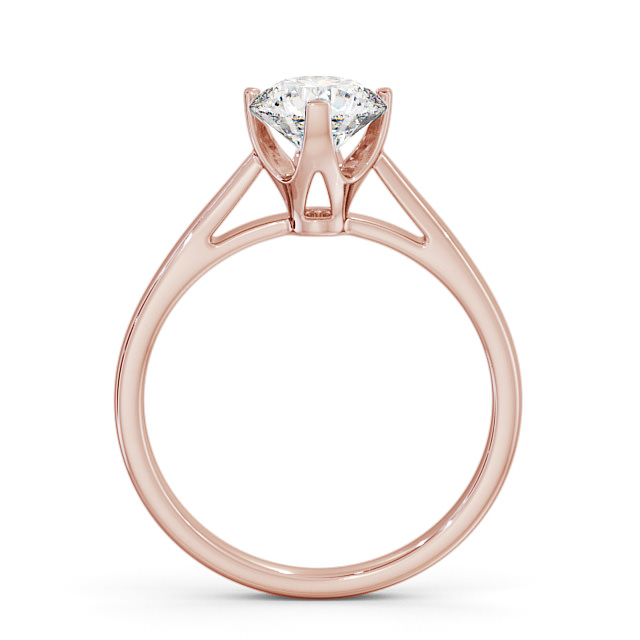 Round Diamond Engagement Ring 9K Rose Gold Solitaire - Floria ENRD96_RG_UP