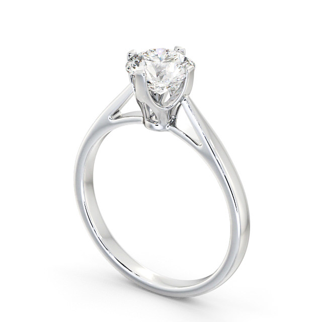 Round Diamond Engagement Ring Platinum Solitaire - Floria ENRD96_WG_SIDE