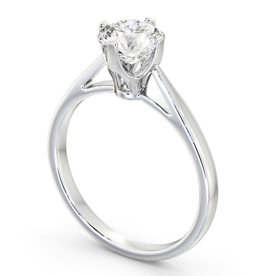 Round Diamond Engagement Ring 18K White Gold Solitaire - Floria ENRD96_WG_THUMB1