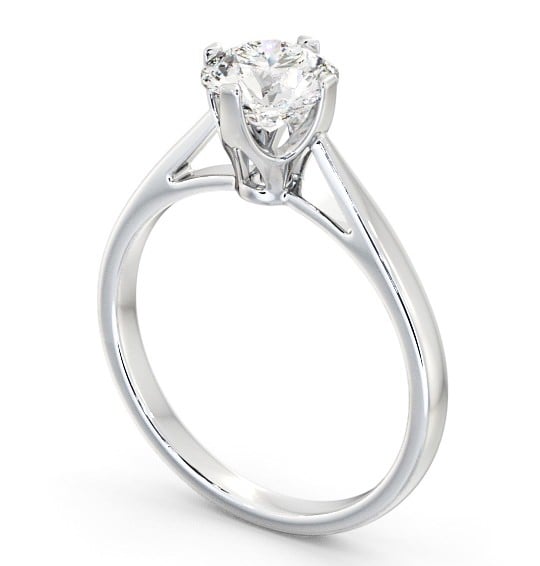 Round Diamond Raised Setting Engagement Ring 18K White Gold Solitaire ENRD96_WG_THUMB1 