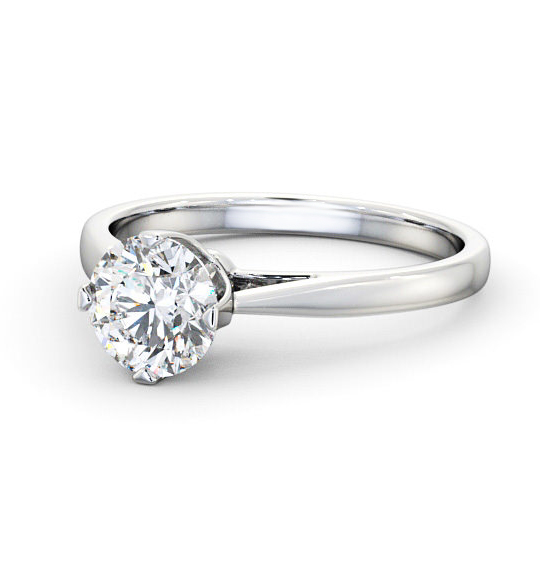 Floria Round Diamond Engagement Ring Basket Setting Tapered Band ENRD96_WG_THUMB2 