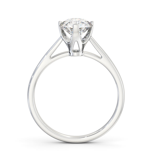 Round Diamond Engagement Ring 18K White Gold Solitaire - Floria ENRD96_WG_UP
